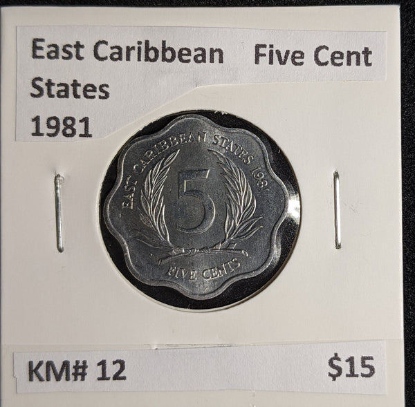 East Caribbean States 1981 Five Cent KM# 12 #127 #26B