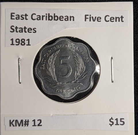 East Caribbean States 1981 Five Cent KM# 12 #127 #26B