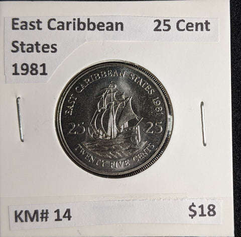 East Caribbean States 1981 25 Cent KM# 14 #142 #26B