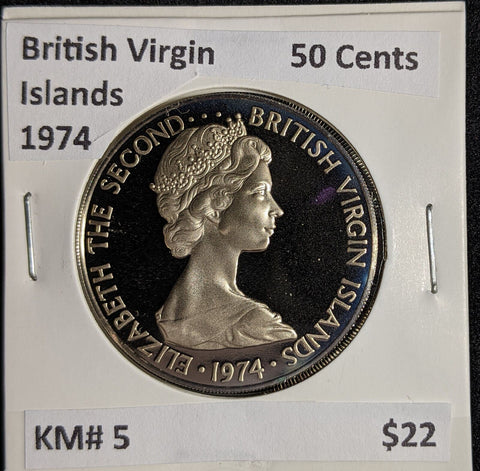 British Virgin Islands 1974 50 Cents KM# 5 #125 #26B