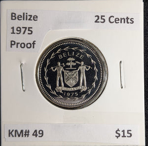 Belize Proof 1975 25 Cents KM# 49 #143 #26C