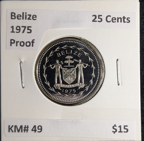 Belize Proof 1975 25 Cents KM# 49 #143 #26C