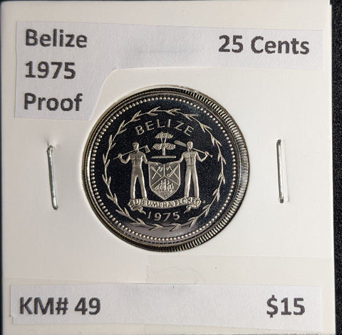 Belize Proof 1975 25 Cents KM# 49 #143 #26C