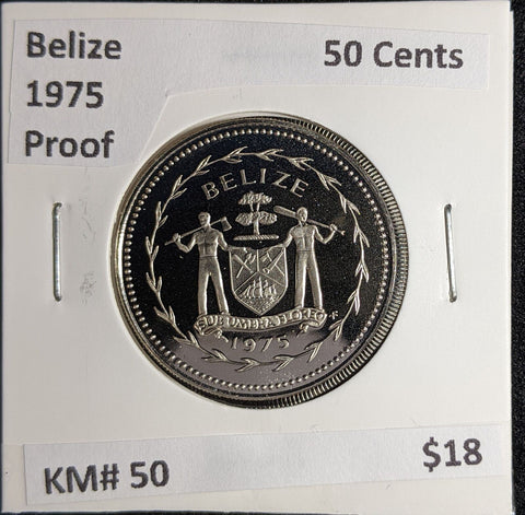 Belize Proof 1975 50 Cents KM# 50 #133 #26C