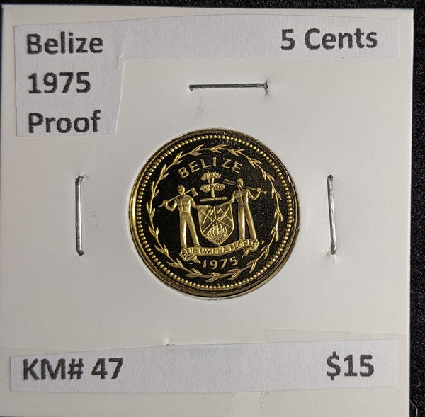 Belize Proof 1975 5 Cents KM# 47 #134 #27A