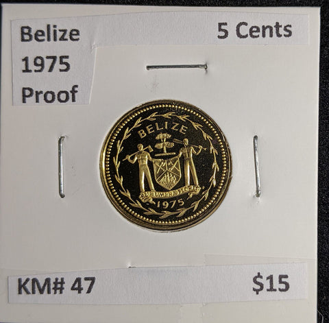 Belize Proof 1975 5 Cents KM# 47 #134 #27A