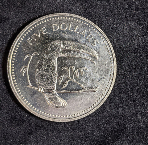 Belize Proof 1975 Five Dollar KM# 44 #138 #27A