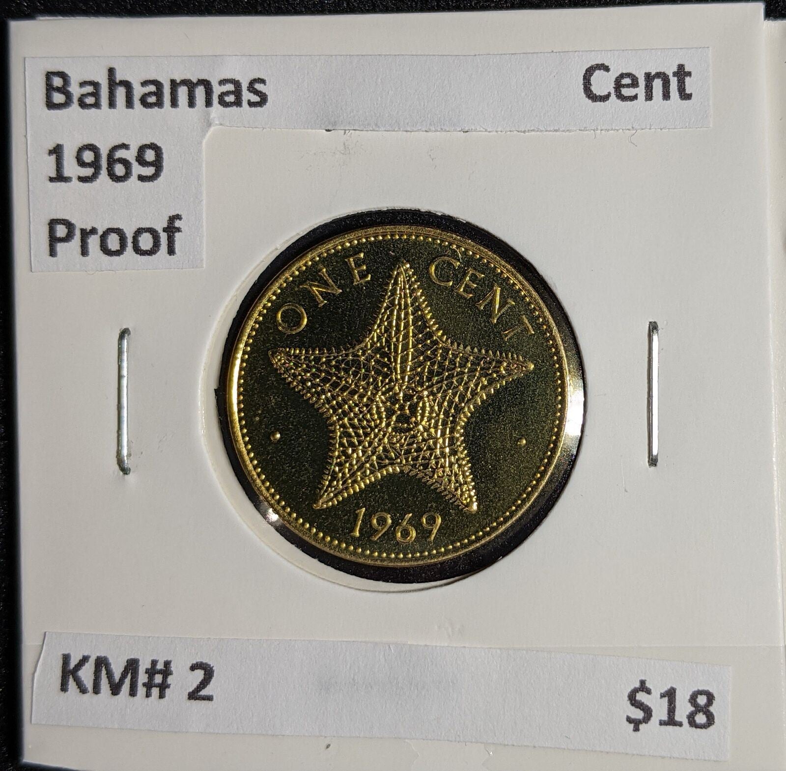 Bahamas Proof 1969 Cent KM# 2 #113 #27A