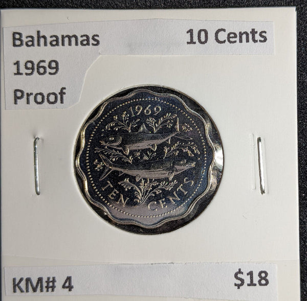 Bahamas Proof 1969 10 Cents KM# 4 #286 #27A