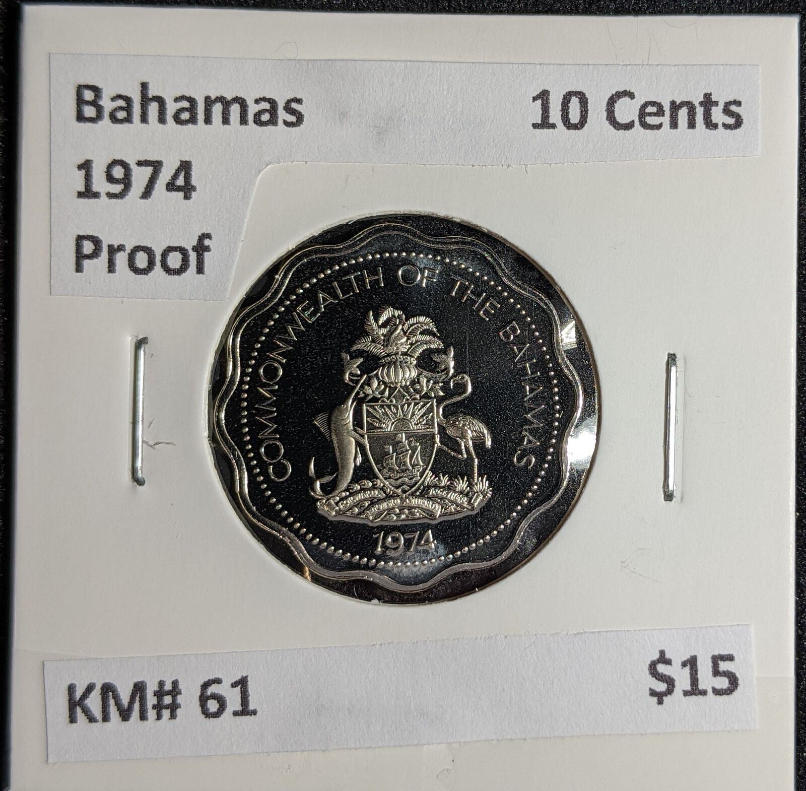 Bahamas Proof 1974 10 Cents KM# 61 #104 #27A