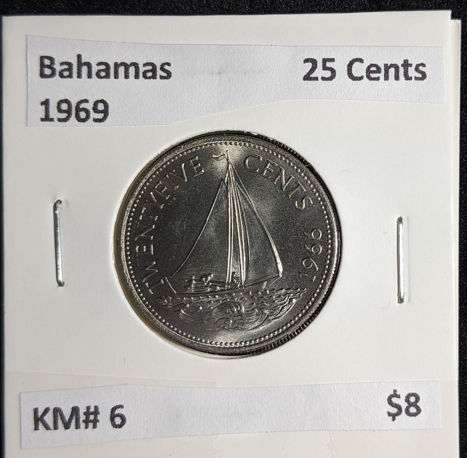 Bahamas 1969 25 Cents KM# 6 #119 #27A