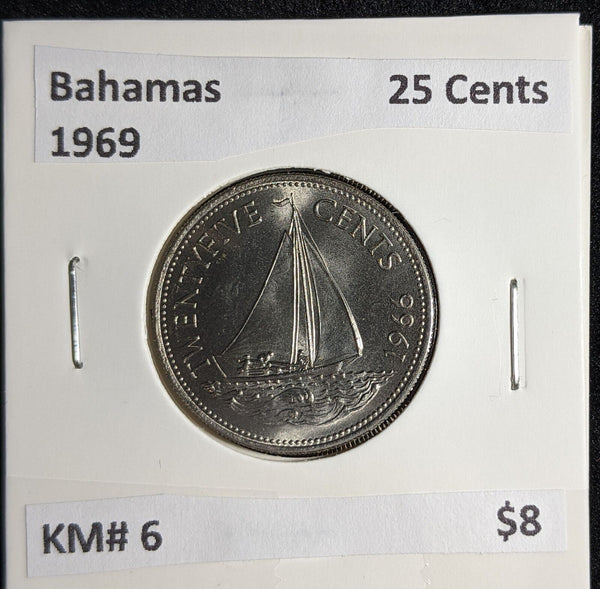 Bahamas 1969 25 Cents KM# 6 #119 #27A