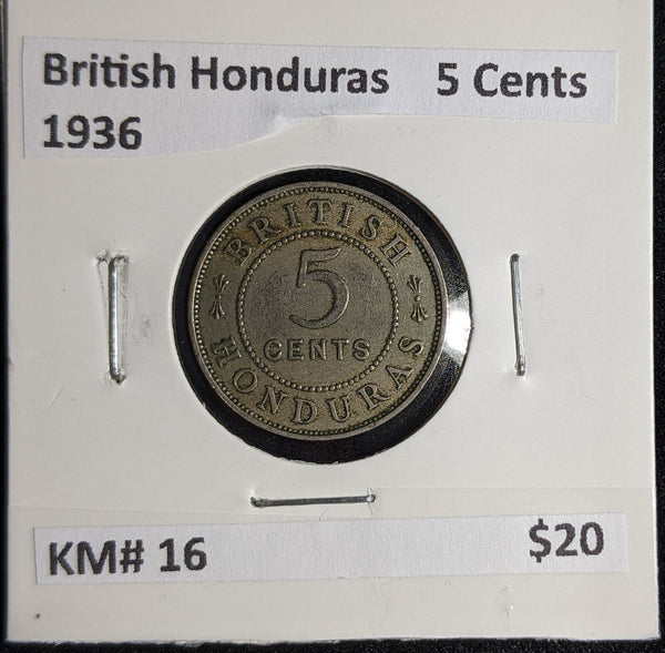 British Honduras 1936 5 Cents KM# 16 #094 #27B
