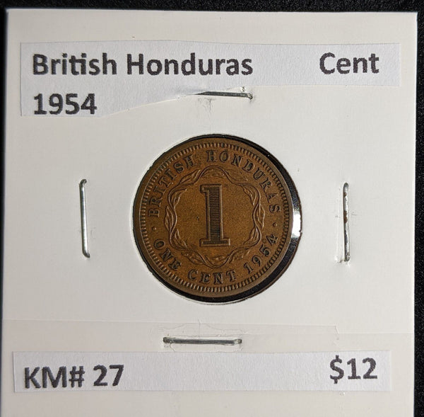 British Honduras 1954 Cent KM# 27 #087 #27B