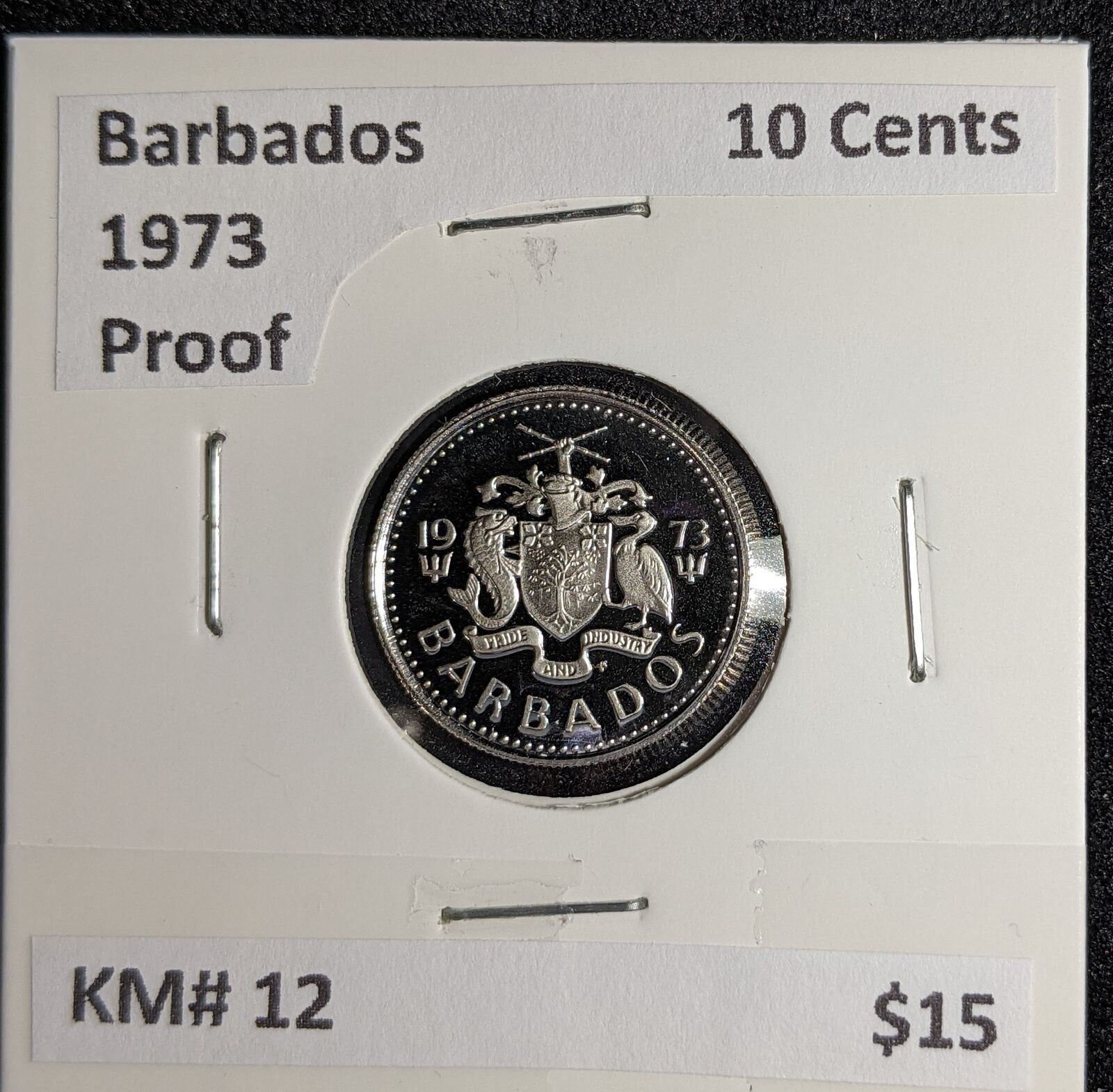 Barbados Proof 1973 10 Cents KM# 12 #084 #27B