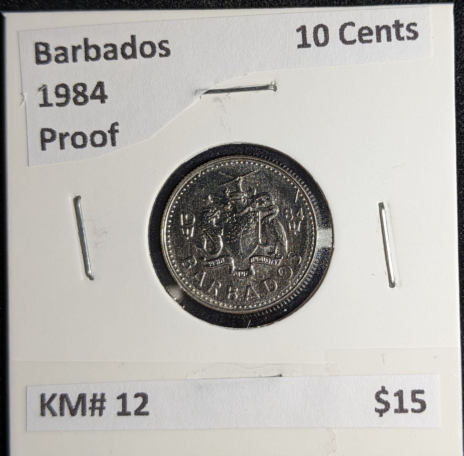 Barbados Proof 1984 10 Cents KM# 12 #086 #27B