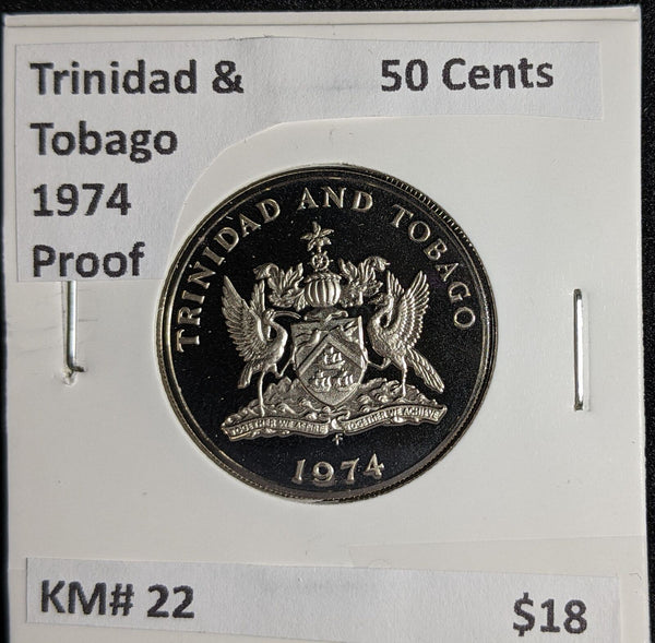 Trinidad & Tobago Proof 1974 50 Cents KM# 22 #274 #27B