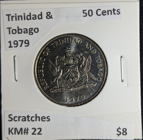 Trinidad & Tobago 1979 50 Cents KM# 22 Scratches #283 #27B