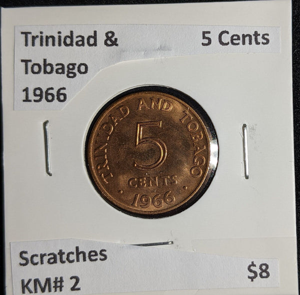 Trinidad & Tobago 1966 5 Cents KM# 2 Scratches #278 #27B