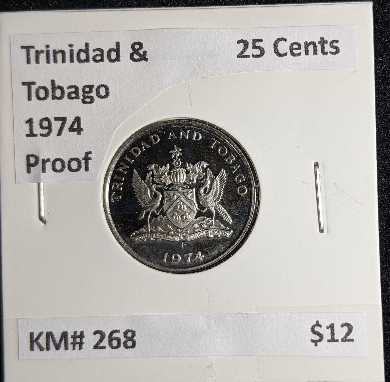 Trinidad & Tobago Proof 1974 25 Cents KM# 268 #291 #27B