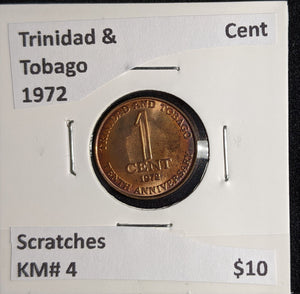 Trinidad & Tobago 1972 Cent KM# 4 Scratches #275 #27B