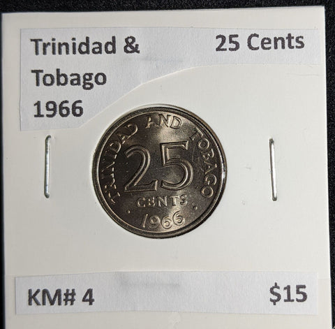 Trinidad & Tobago 1966 25 Cents KM# 4 #293 #27B