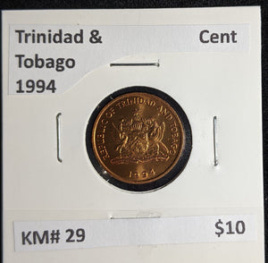 Trinidad & Tobago 1994 Cent KM# 29 #287 #27B