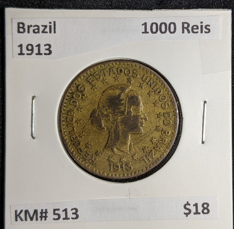 Brazil 1913 1000 Reis KM# 513 #029 #27B