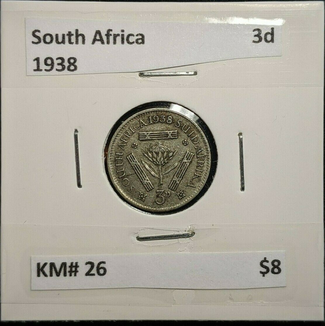 South Africa 1938 Threepence 3d KM# 26         #441  #11B