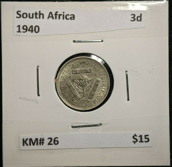 South Africa 1940 Threepence 3d KM# 26         #449  #11B