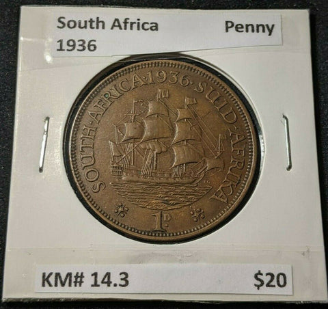 South Africa 1936 Penny KM# 14.3         #636