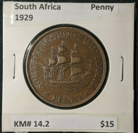 South Africa 1929 Penny KM# 14.2         #627 #11B