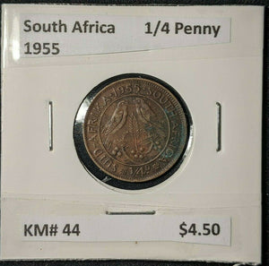 South Africa 1955 Quarter Penny 1/4d KM# 44         #689  #11B