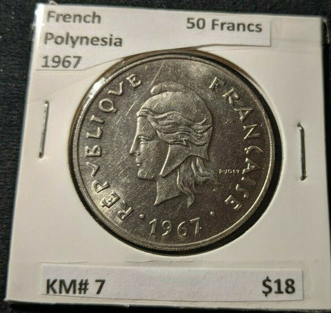 French Polynesia 1967 50 Francs KM# 7       #037