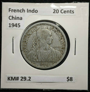 French Indo China 1945 20 Cents KM# 29.2      #031