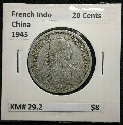 French Indo China 1945 20 Cents KM# 29.2      #031