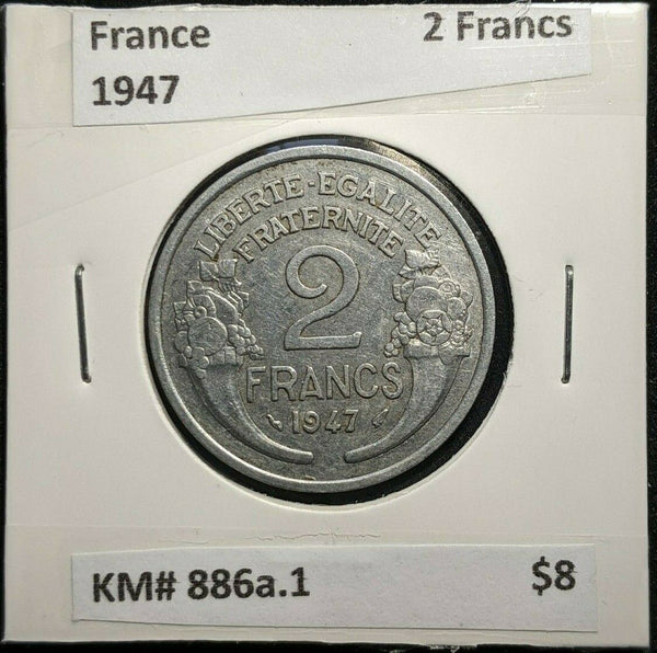 France 1947 2 Francs KM# 886a.1      #836