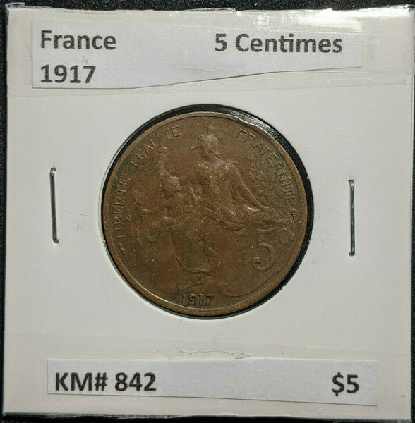 France 1917 5 Centimes KM# 842      #846
