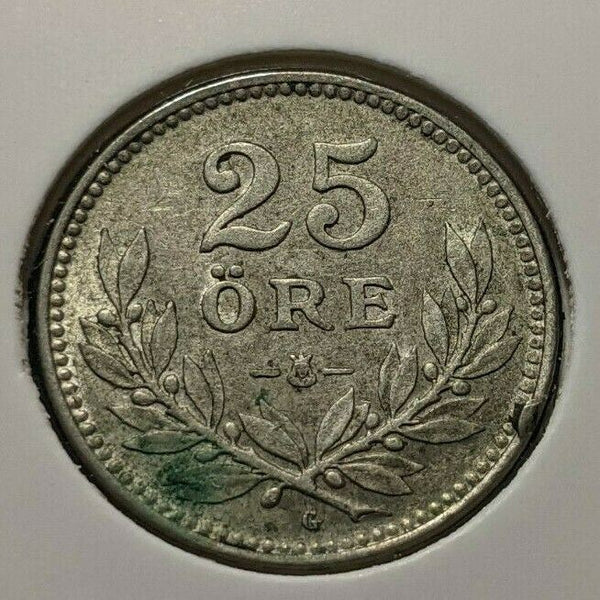 Sweden 1928 25 Ore KM# 785 Rim Damage  #412