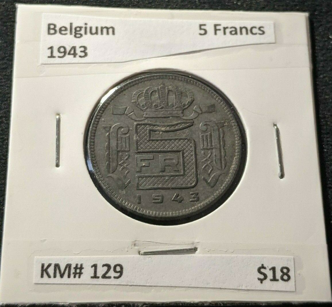 Belgium 1943 5 Francs KM# 129  #390