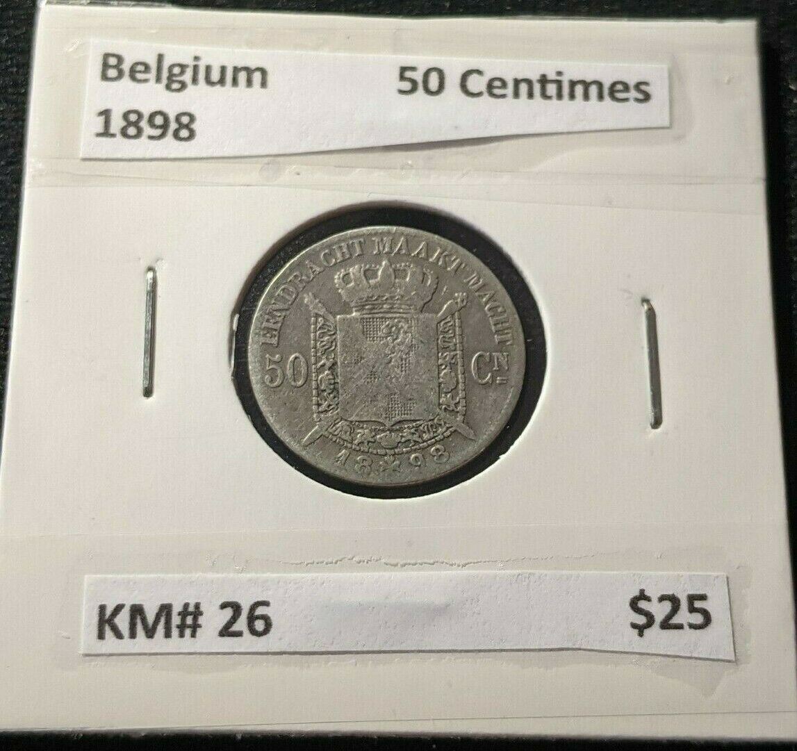 Belgium 1898 50 Centimes KM# 26  #373