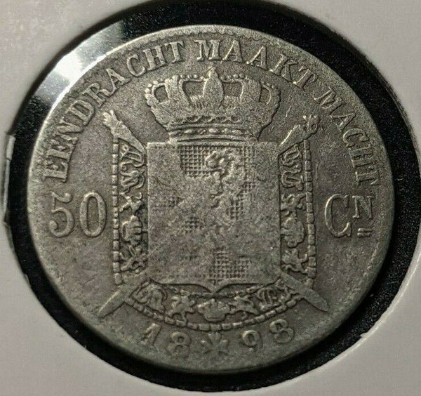 Belgium 1898 50 Centimes KM# 26  #373