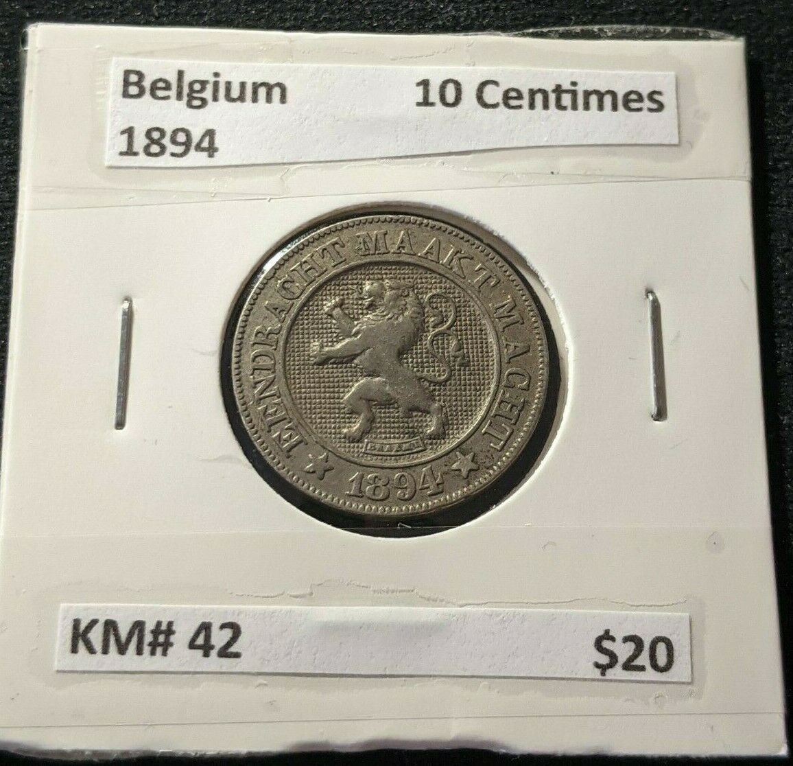Belgium 1894 10 Centimes KM# 42  #381
