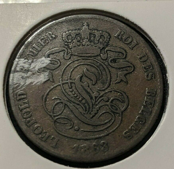 Belgium 1863 2 Centimes KM# 4.2  #386