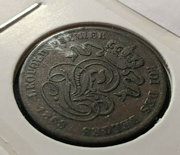 Belgium 1863 2 Centimes KM# 4.2  #386
