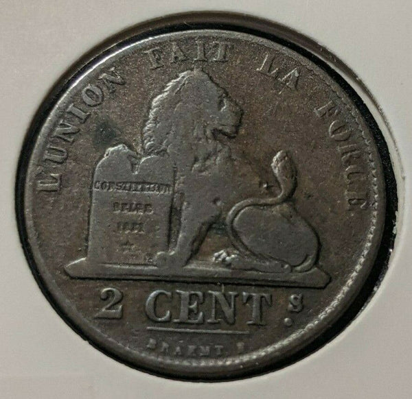 Belgium 1863 2 Centimes KM# 4.2  #386