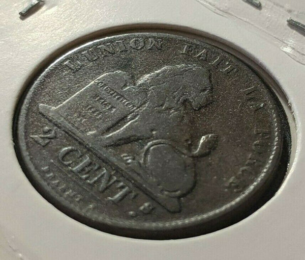 Belgium 1863 2 Centimes KM# 4.2  #386