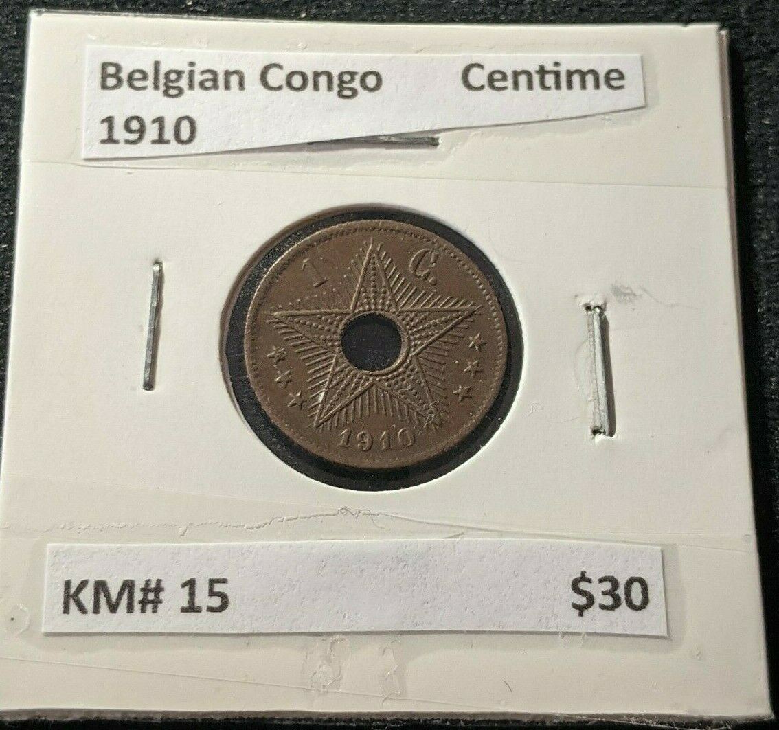 Belgian Congo 1910 Centime KM# 15  #375