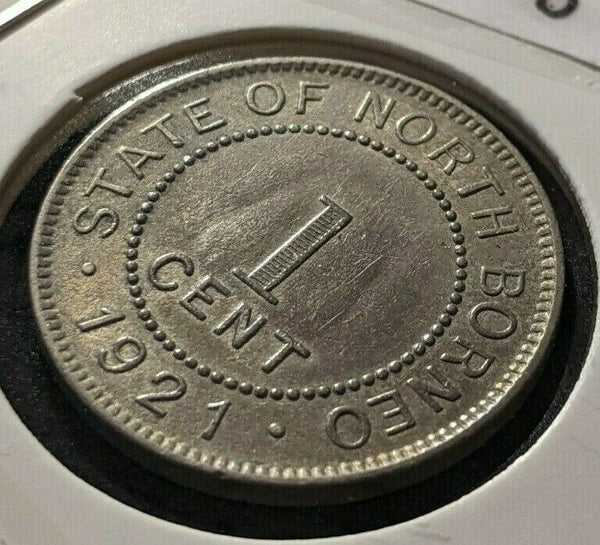 British North Borneo 1921 H Cent 1c KM# 3 Cleaned   #543