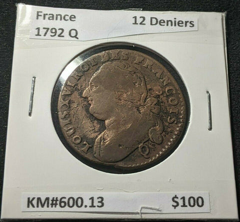 France 1792 Q 12 Deniers KM# 600.13  #879